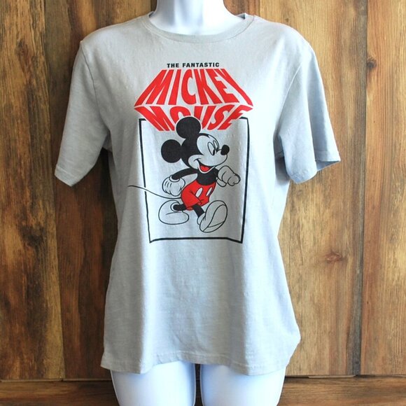 Disney Mickey Mouse Tee Tshirt Gray Women's Medium - Picture 1 of 3